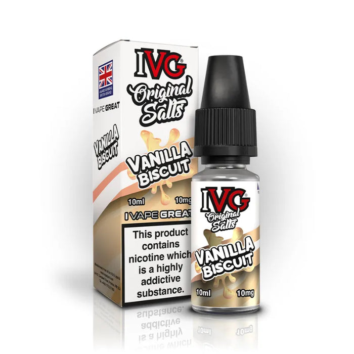 10ml Vanilla Biscuit E-Liquid By IVG Original Salts