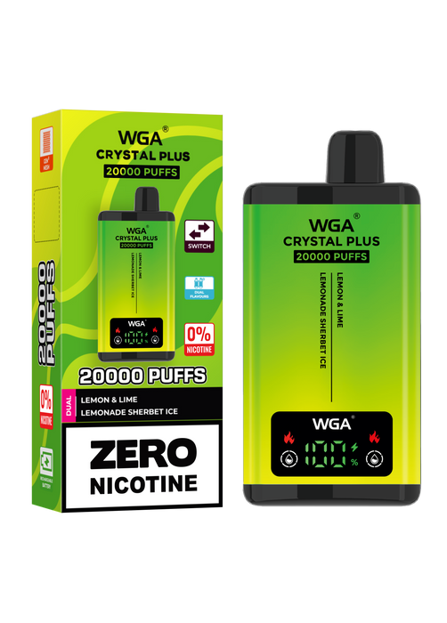 WGA Crystal Plus 20000 Lemon and Lime / Lemonade Sherbet Ice 0 Nicotine Disposable Vape