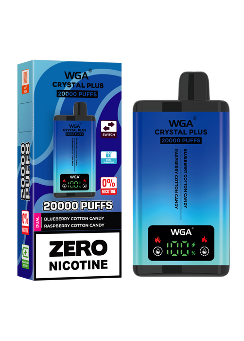 WGA Crystal Plus 20000 Strawberry Raspberry Ice / Blueberry Cherry Cranberry 0 Nicotine Disposable Vape