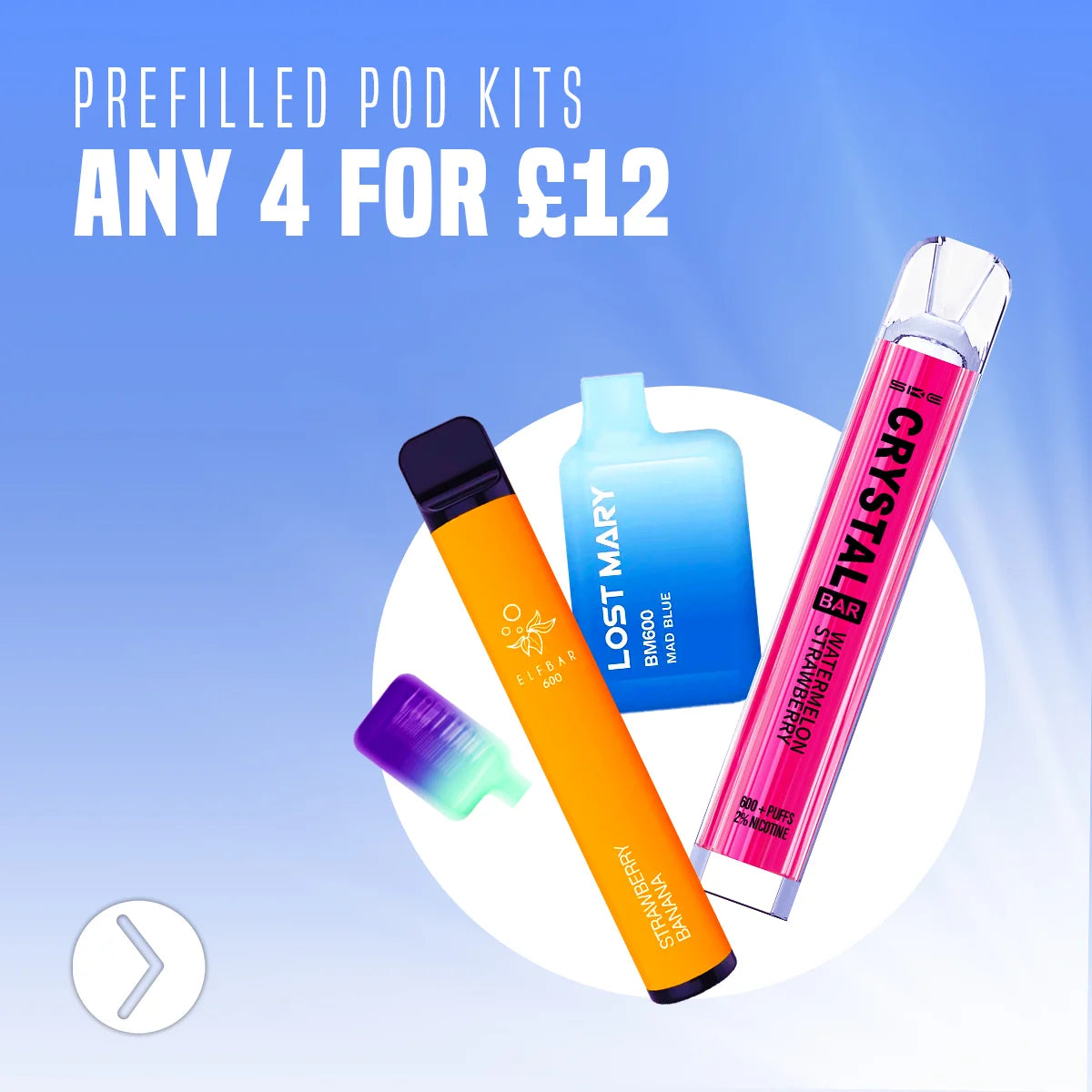 4 for 12 600 puffs pod kits