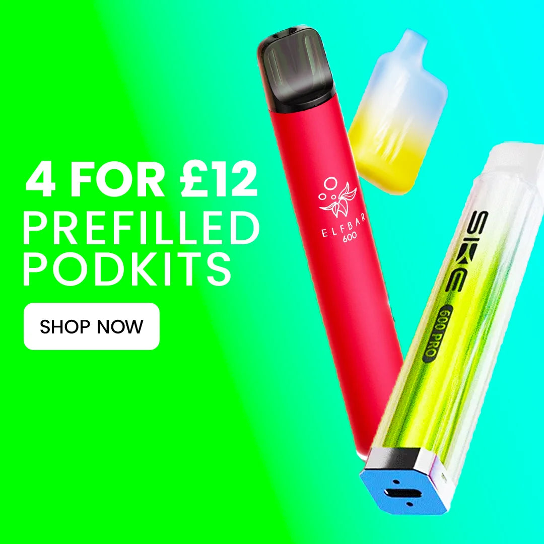 600 Puff Vapes Pre-Filled Pod Kits - 4 for £12
