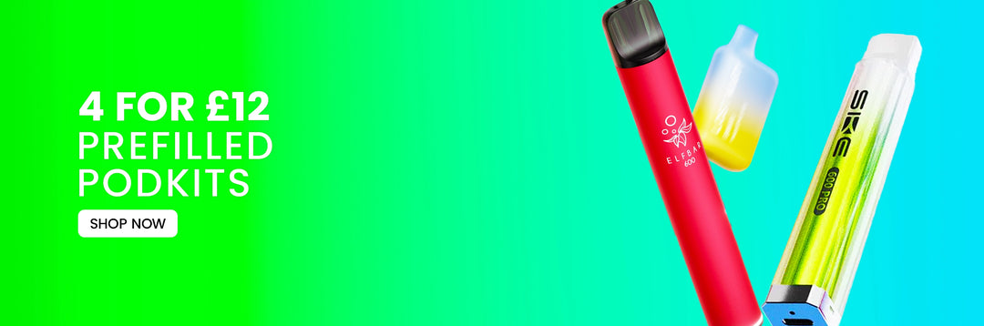 600 Puff Vapes Pre-Filled Pod Kits - 4 for £12