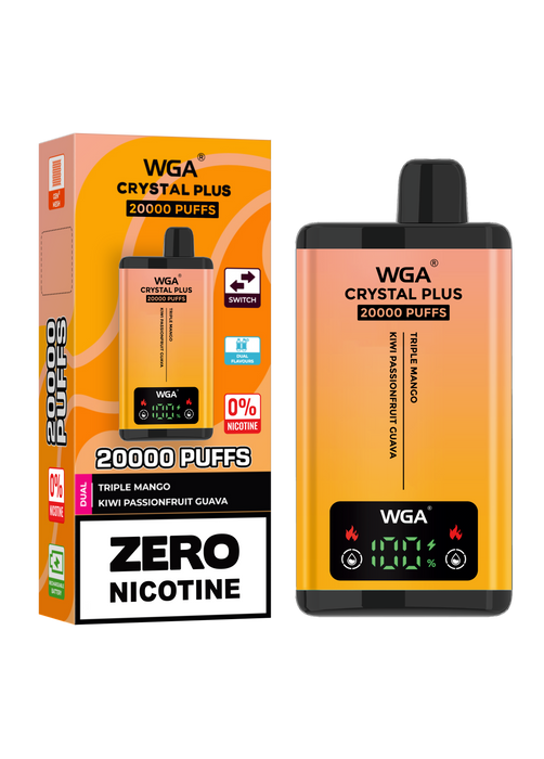 WGA Crystal Plus 20000 Triple Mango / Kiwi Passionfruit Guava 0 Nicotine Disposable Vape