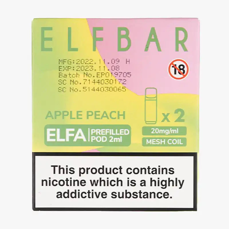 Apple Peach Elf Bar Elfa Prefilled Pod