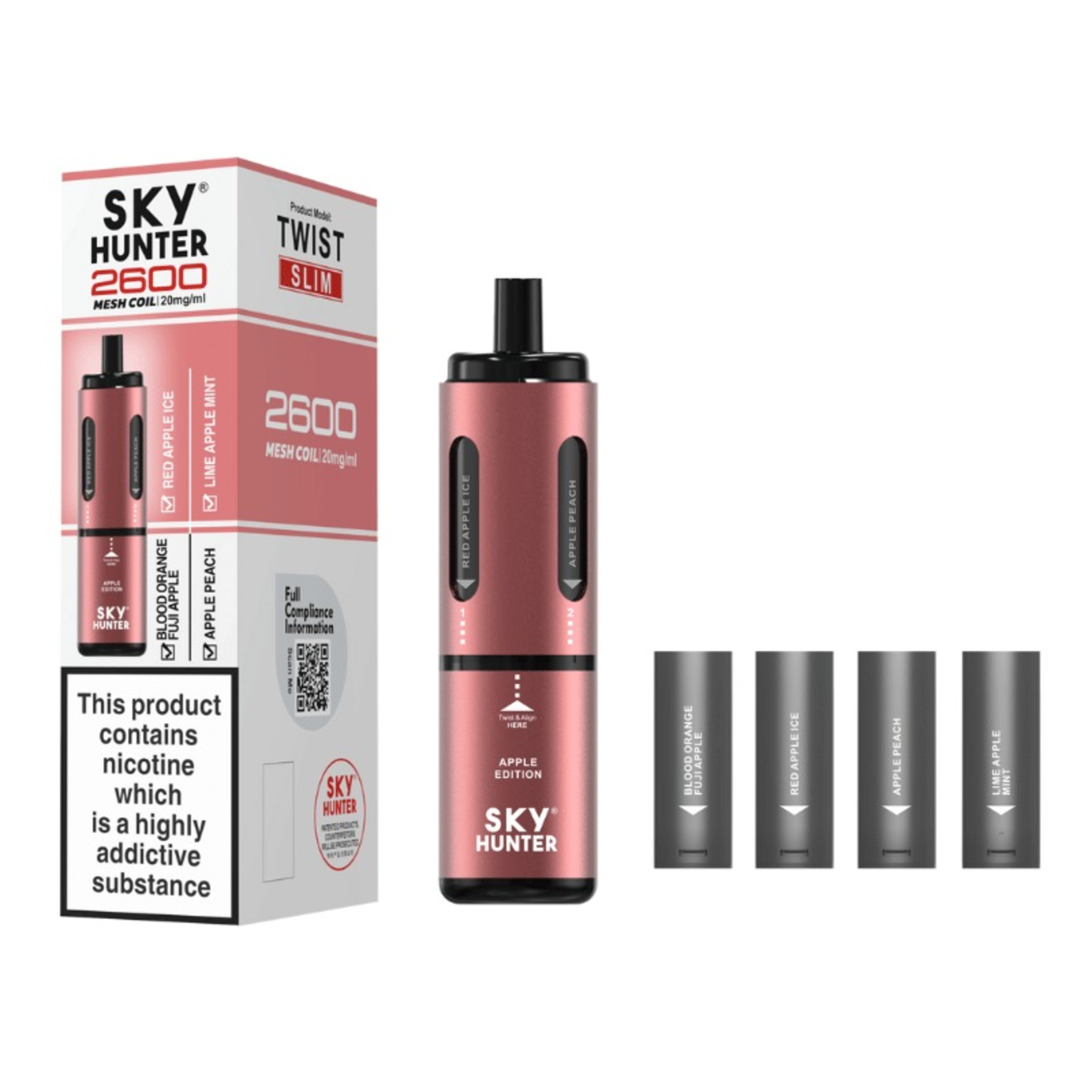 Apple Edition Sky Hunter Twist Slim 2600 Disposable Vape