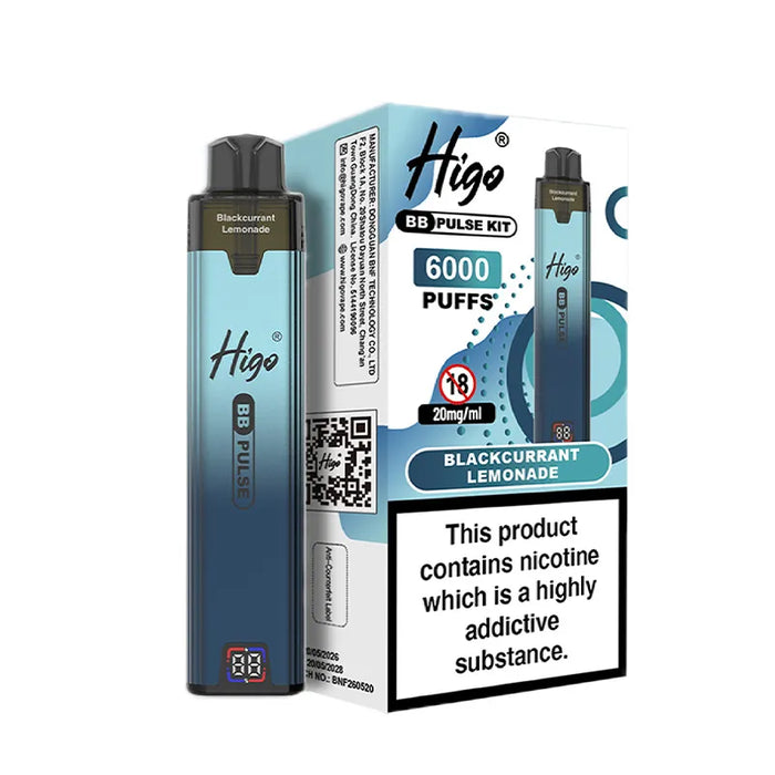 Blackcurrant Lemonade Higo BB Pulse 6000 Prefilled Pod Kit