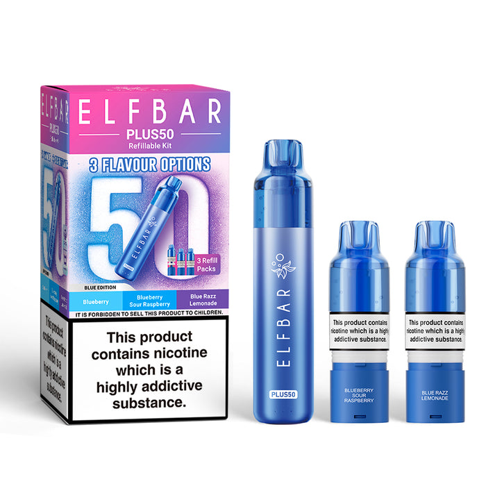 Elf Bar Plus 50 Prefilled Pod Kit - Blue Edition