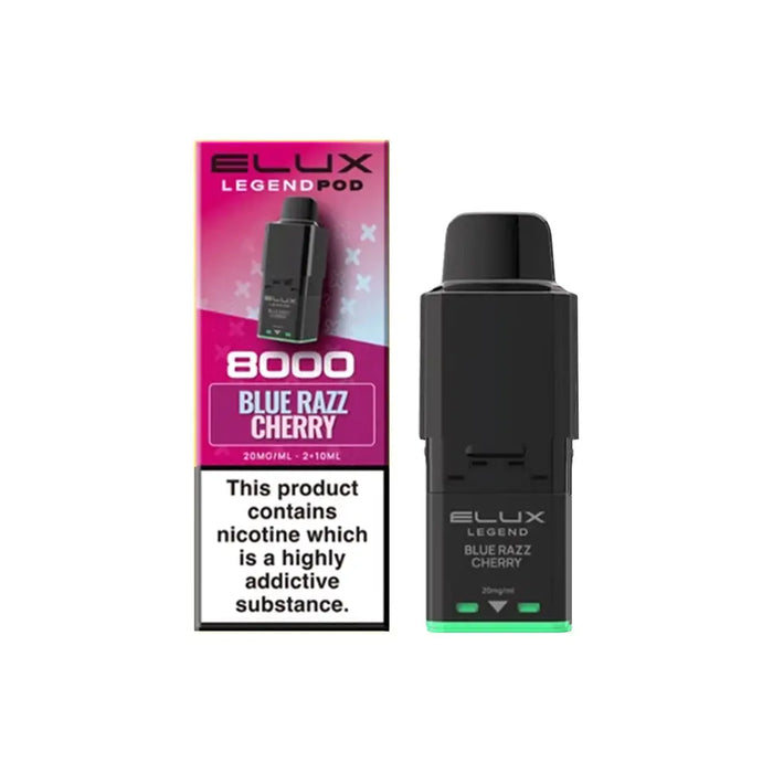 Blue Razz Cherry Elux Legend 8000 Refill Pods