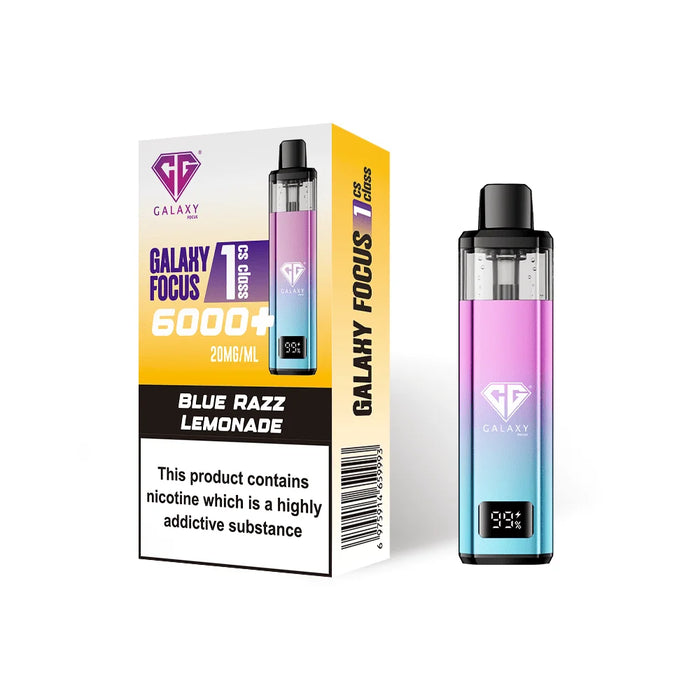 Blue Razz Lemonade Crystal Galaxy Focus 1 6K Puffs Prefilled Pod Kit - Vapour Deal LTD