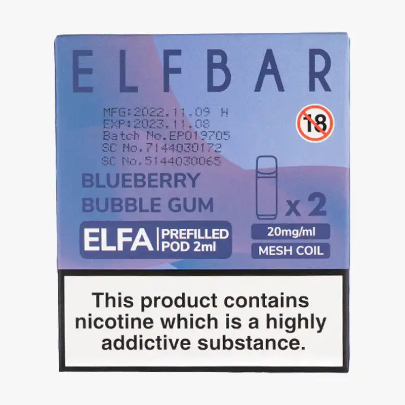 Blueberry Bubblegum Elf Bar Elfa Prefilled Pod