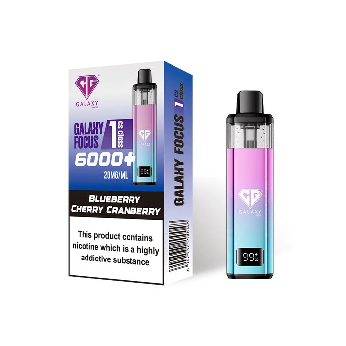 Blueberry Cherry Cranberry Crystal Galaxy Focus 1 6K Puffs Prefilled Pod Kit - Vapour Deal LTD