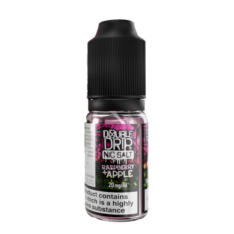 Double Drip Raspberry & Apple Nic Salt Vape Juice - 10 Pack