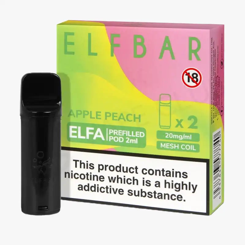 Elf Bar Elfa Pod Disposable Pods Box Of 10 Apple Peach