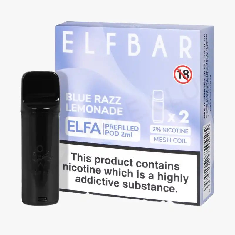 Elf Bar Elfa Pod Disposable Pods Box Of 10 Blue Razz Lemonade