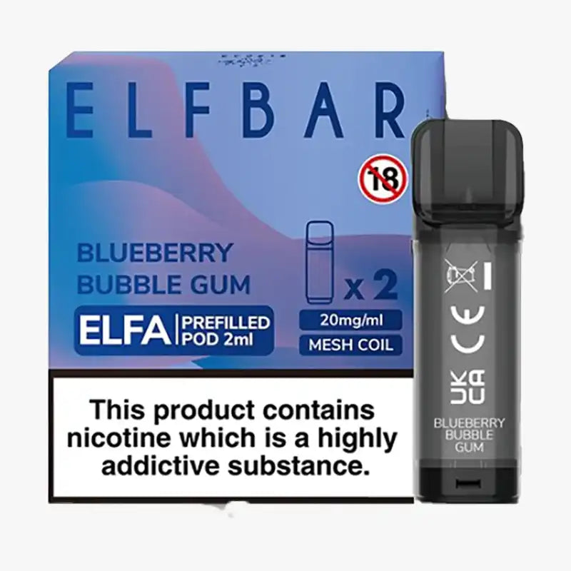 Elf Bar Elfa Pod Disposable Pods Box Of 10 Blueberry Bubblegum