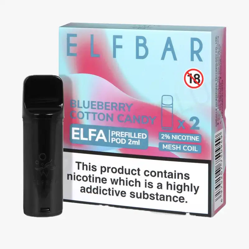 Elf Bar Elfa Pod Disposable Pods Box Of 10 Blueberry Cotton Candy