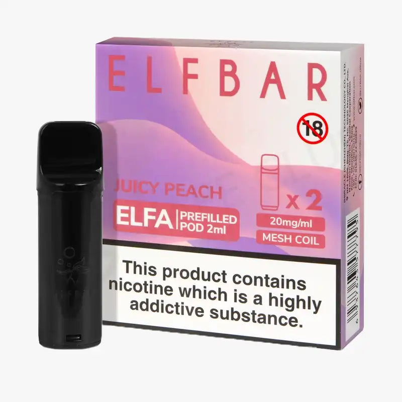 Elf Bar Elfa Pod Disposable Pods Box Of 10 Juicy Peach