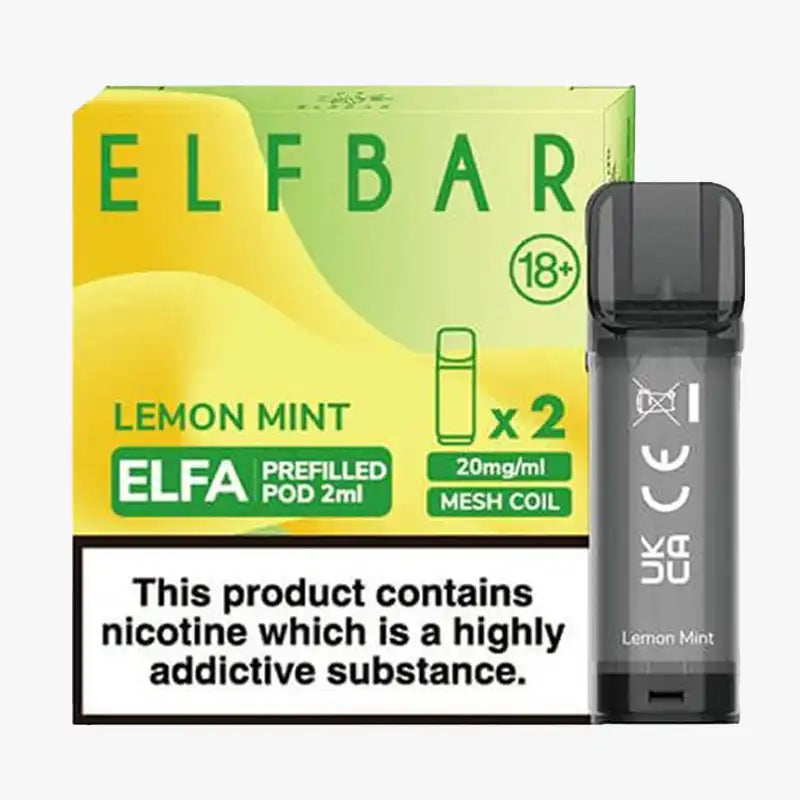 Elf Bar Elfa Pod Disposable Pods Box Of 10 Lemon Mint