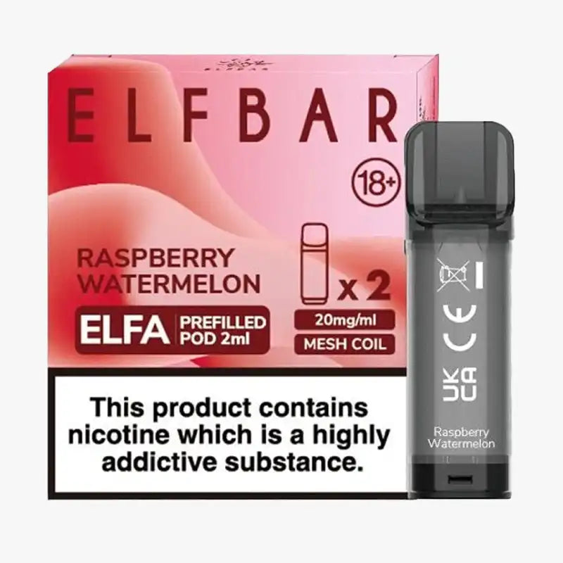 Elf Bar Elfa Pod Disposable Pods Box Of 10 Raspberry Watermelon