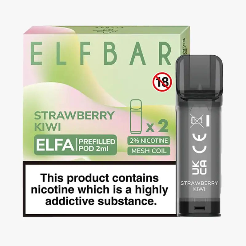 Elf Bar Elfa Pod Disposable Pods Box Of 10 Strawberry Kiwi