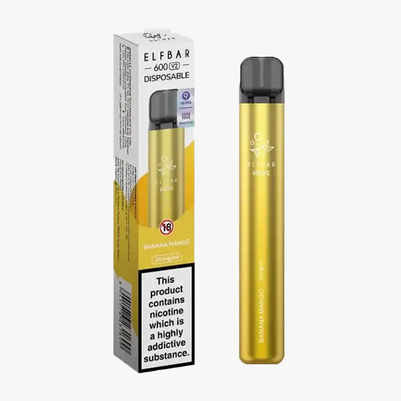 Elf Bar V2 600 Puff Disposable Vape Banana Mango