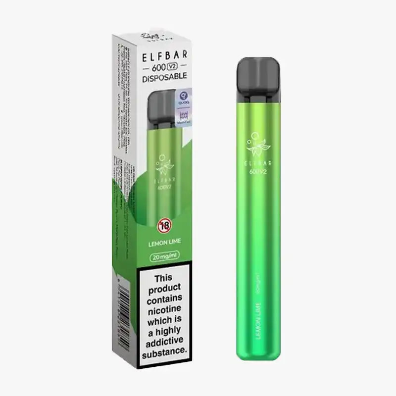 Elf Bar V2 600 Puff Disposable Vape Lemon Lime