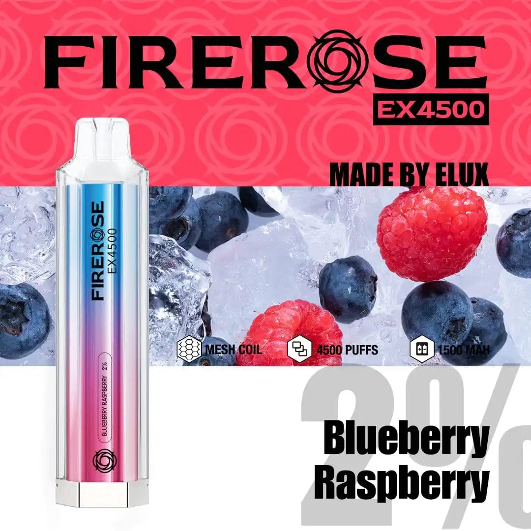 FireRose-ex4500-Zero-Nicotine-Disposable-Vape-Blueberry-Raspberry
