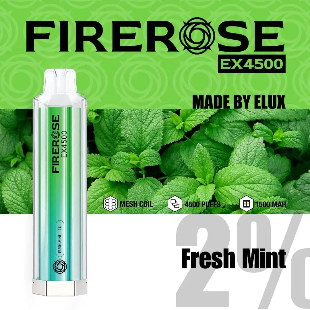 FireRose-ex4500-Zero-Nicotine-Disposable-Vape-Fresh-Mint