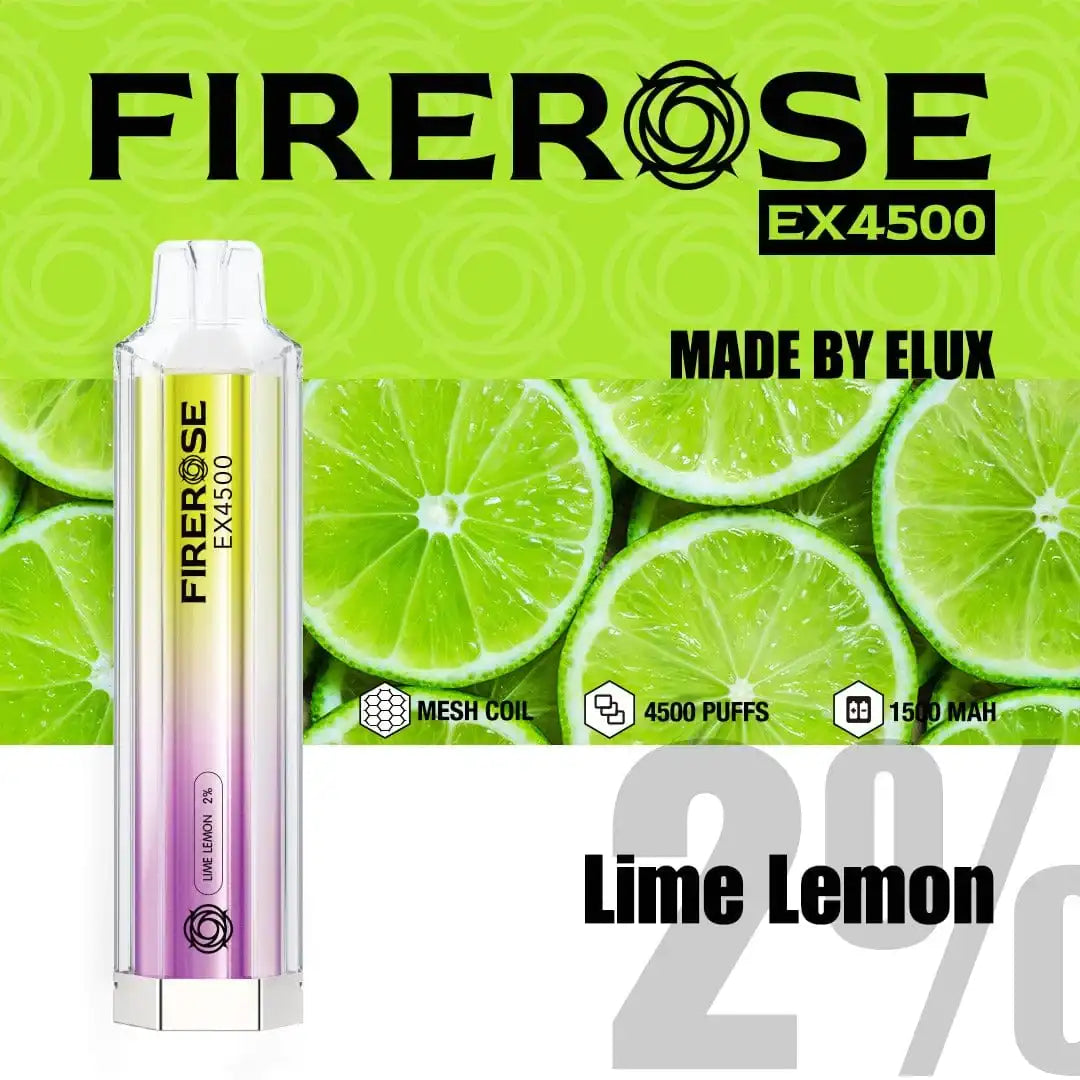 FireRose-ex4500-Zero-Nicotine-Disposable-Vape-Lemon-Lime
