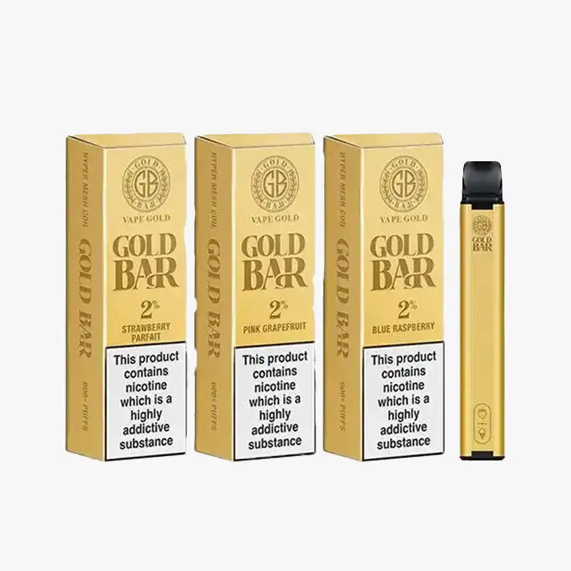 Gold Bar 600 Puff Disposable Box of 10 Vape