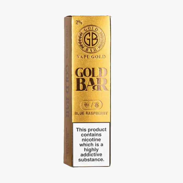 Gold Bar 600 Puff Disposable Box of 10 Vape Blue Raspberry