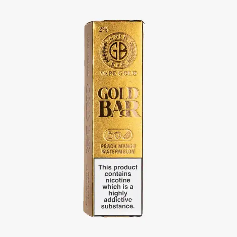 Gold Bar 600 Puff Disposable Box of 10 Vape Mango Watermelon