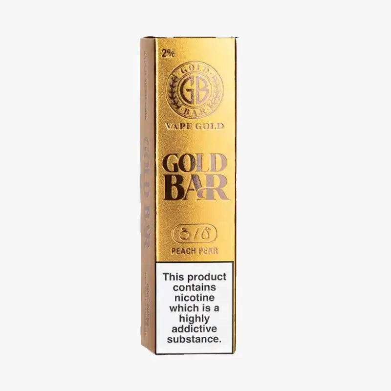 Gold Bar 600 Puff Disposable Box of 10 Vape Peach Pear