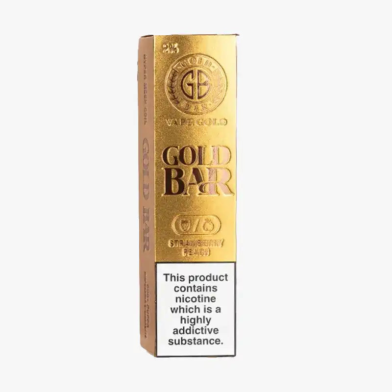 Gold Bar 600 Puff Disposable Box of 10 Vape Strawberry Peach