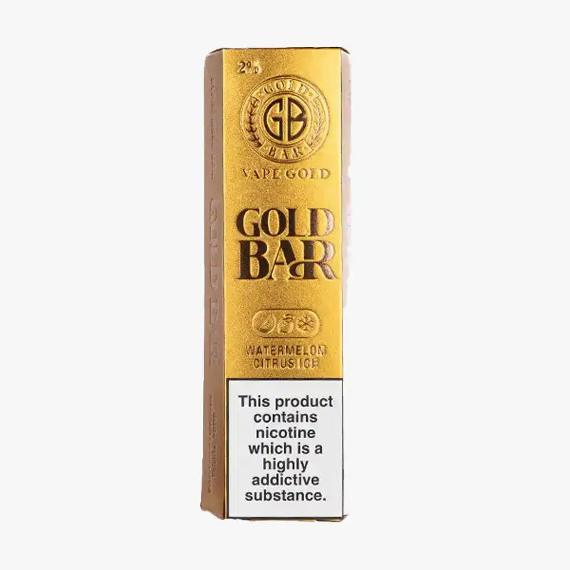 Gold Bar 600 Puff Disposable Box of 10 Vape Watermelon Citrus Ice