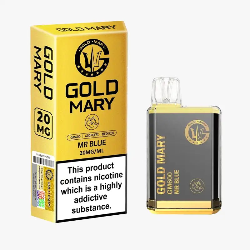 Gold Mary GM600 Box of 10 Disposable Vape Mr Blue