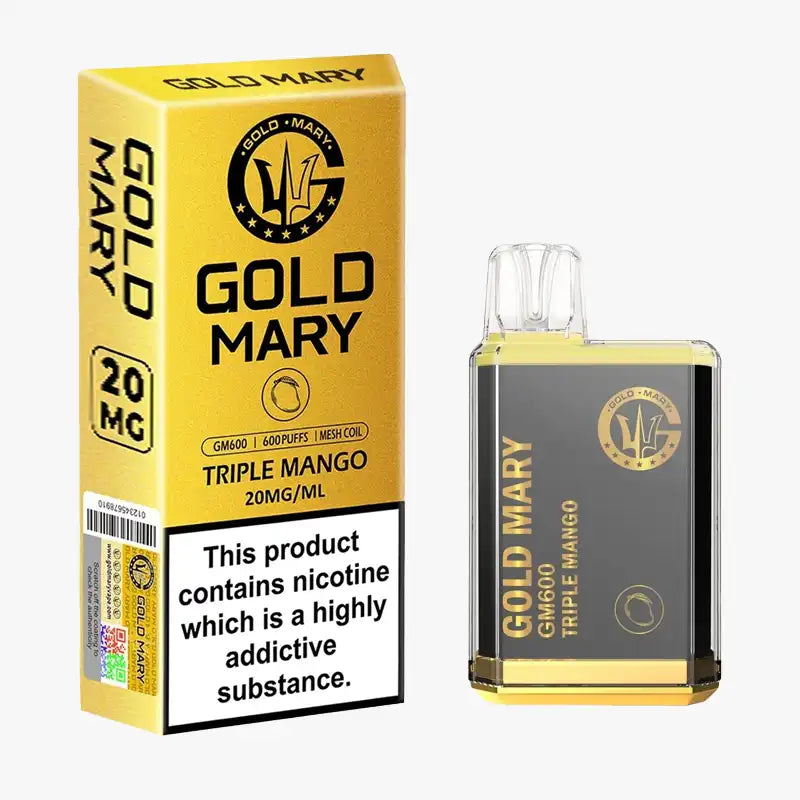 Gold Mary GM600 Box of 10 Disposable Vape Triple Mango