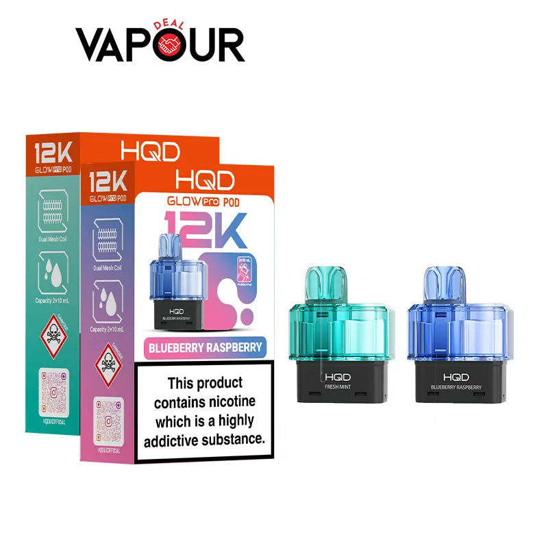 HQD Glow Pro 12K Prefilled Pod + Refill Container - Vapour Deal LTD