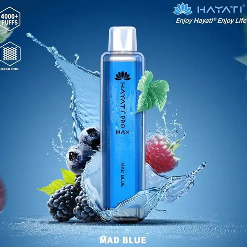 Hayati Pro Max 4000 Disposable Vape 0mg Mad Blue