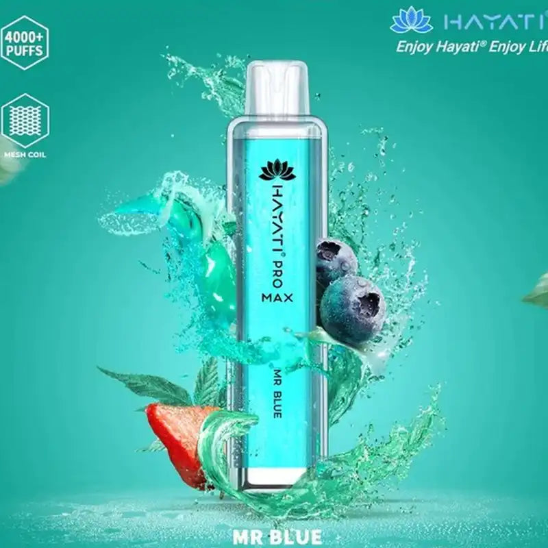 Hayati Pro Max 4000 Disposable Vape 0mg Mr Blue