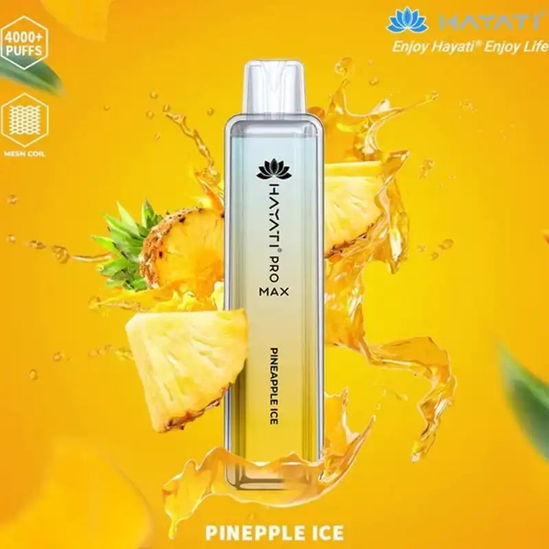 Hayati Pro Max 4000 Disposable Vape 0mg Pineapple Ice