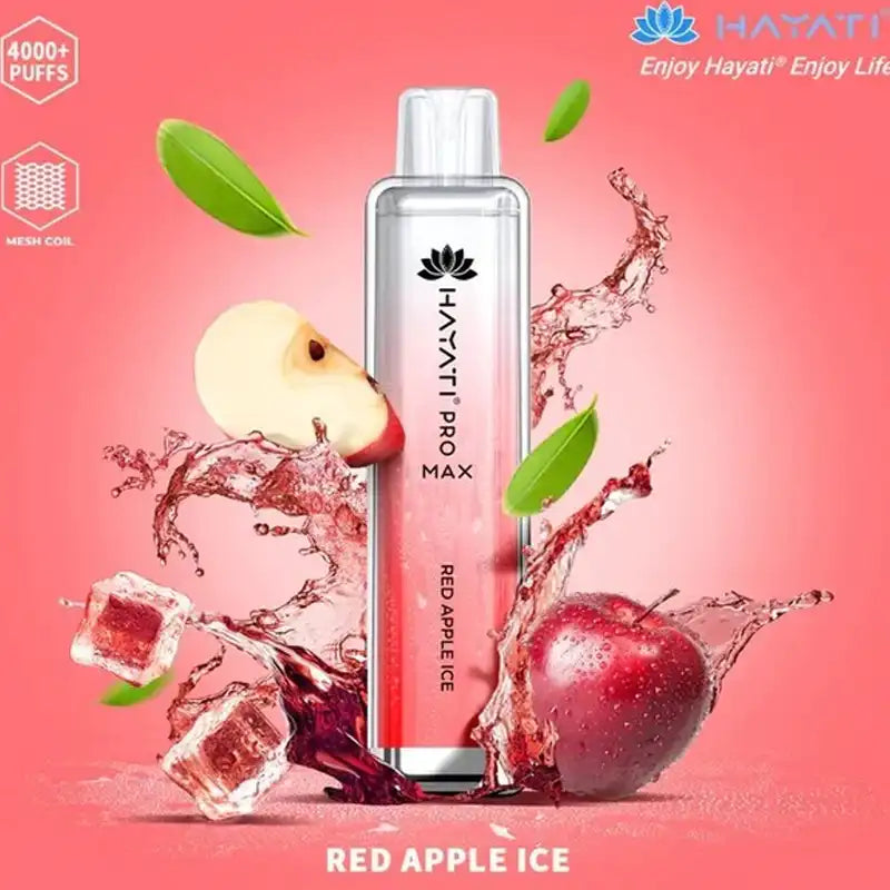 Hayati Pro Max 4000 Disposable Vape 0mg Red Apple Ice