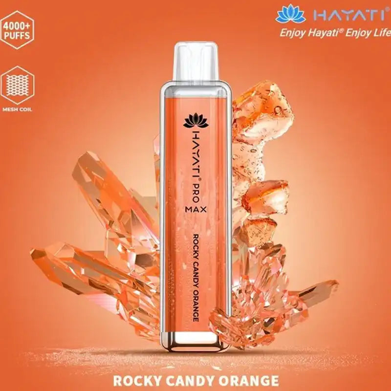 Hayati Pro Max 4000 Disposable Vape 0mg Rocky Candy Orange
