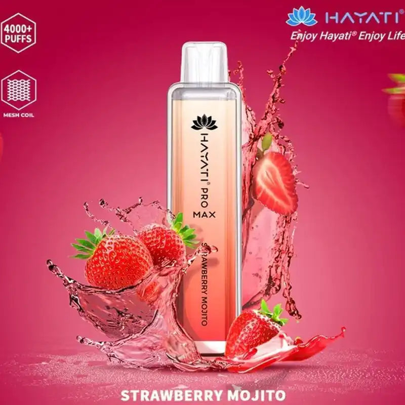 Hayati Pro Max 4000 Disposable Vape 0mg Strawberry Mojito