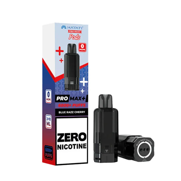 Hayati Pro Max+ 6000 Zero Nicotine Blue Razz Cherry pods