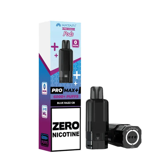 Hayati Pro Max+ 6000 Zero Nicotine Blue Razz GB pods