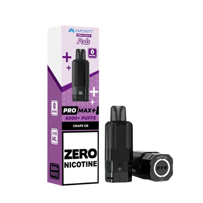 Hayati Pro Max+ 6000 Zero Nicotine Grape GB pods