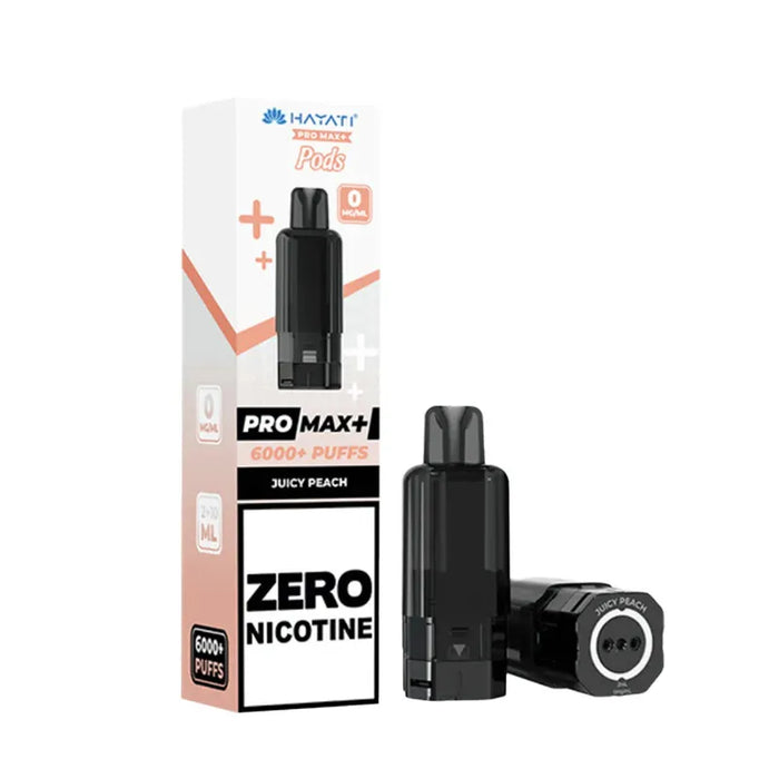 Hayati Pro Max+ 6000 Zero Nicotine Juicy Peach pods