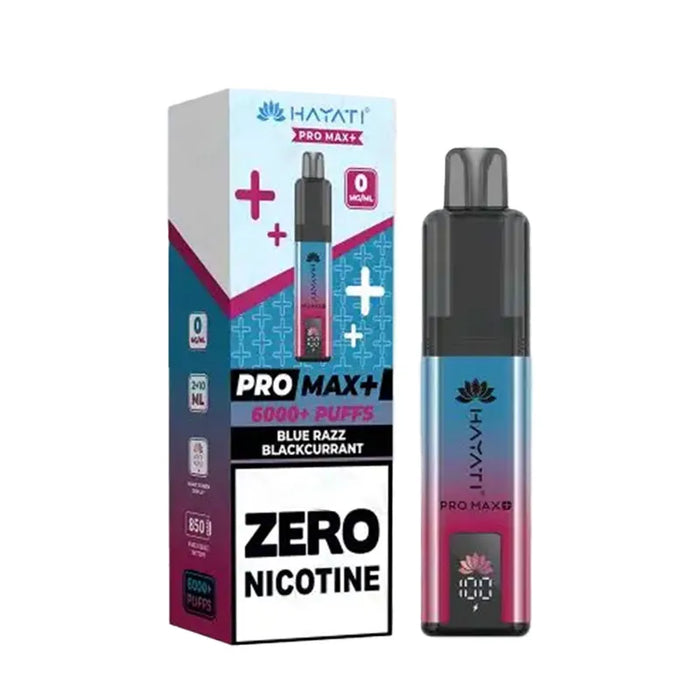 Hayati Pro Max Plus 6000 Zero Nicotine Blue Razz Blackcurrant Kit