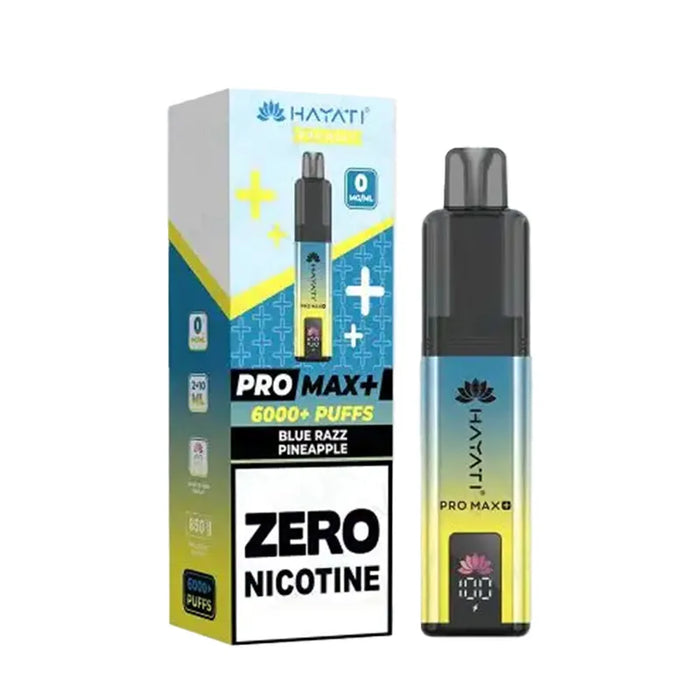 Hayati Pro Max Plus 6000 Zero Nicotine Blue Razz Pineapple Kit